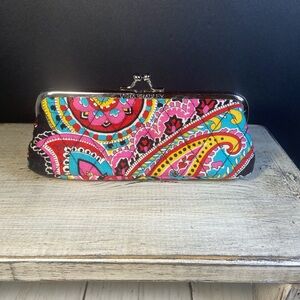 Vera Bradley Paisley Clutch in Pink and Blue